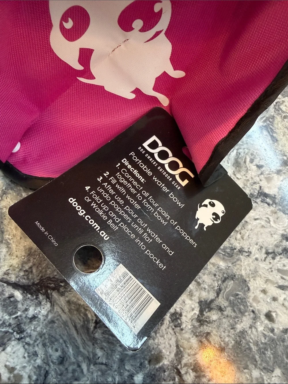 Foldable Pink Travel Dog Bowl